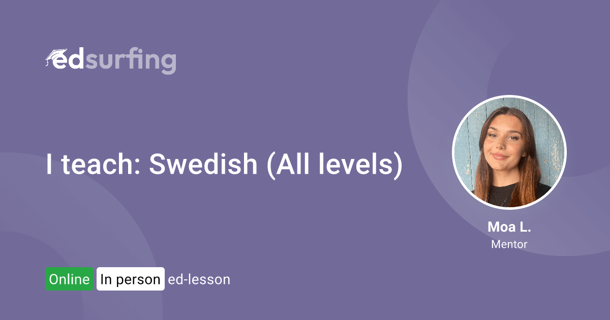 Jag kan lära dig: Swedish (All levels) - edsurfing