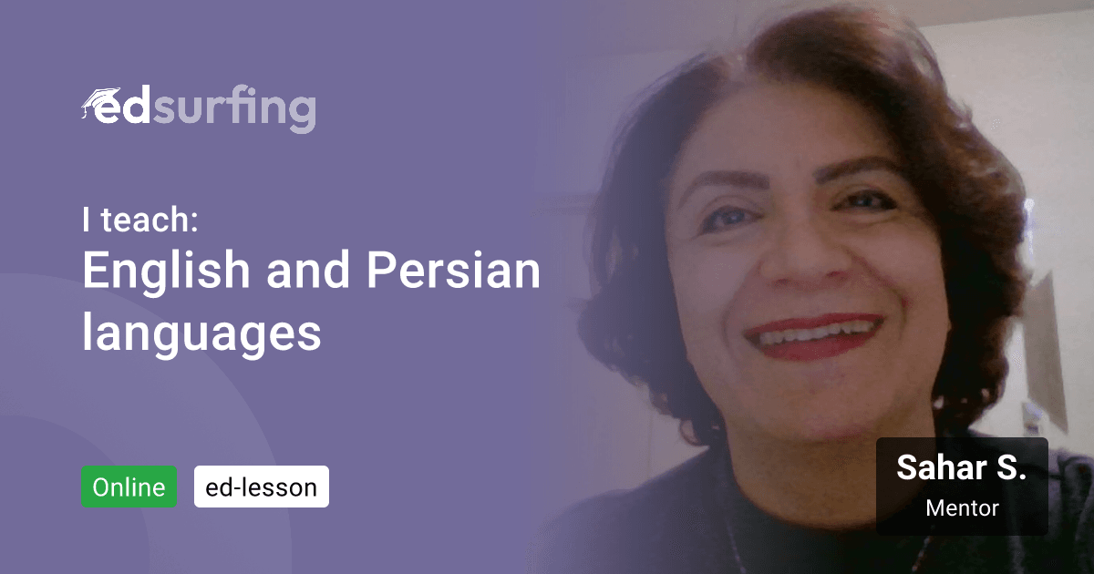 Learn English and Persian languages with Sahar S. - edsurfing